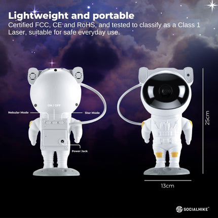Social Hike Galaxy Star Projector - Colour LED Astronaut Night Light and Remote.