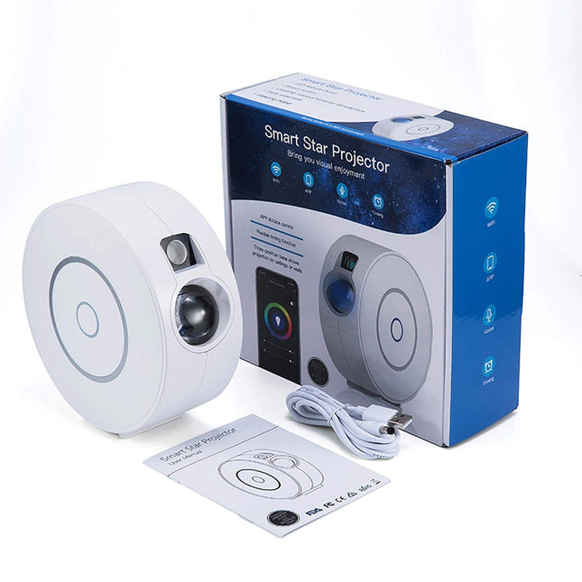 Social Hike Smart Galaxy Star Projector – WiFi LED Light App Voice Control White.