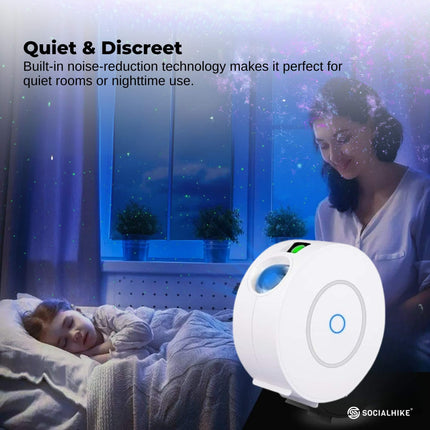 Social Hike Smart Galaxy Star Projector – WiFi LED Light App Voice Control White.