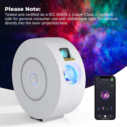 Social Hike Smart Galaxy Star Projector – WiFi LED Light App Voice Control White.