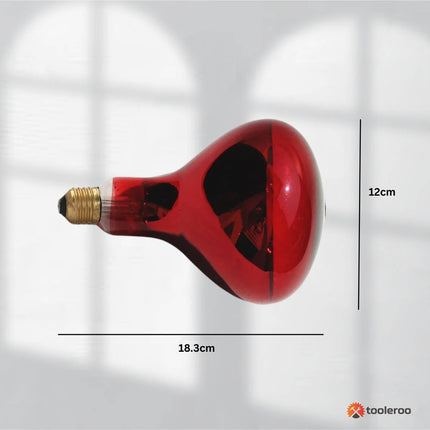 Tooleroo 275W Infrared Heat Lamp Bulb - Red Edison Screw Therapy Light YC-868B.