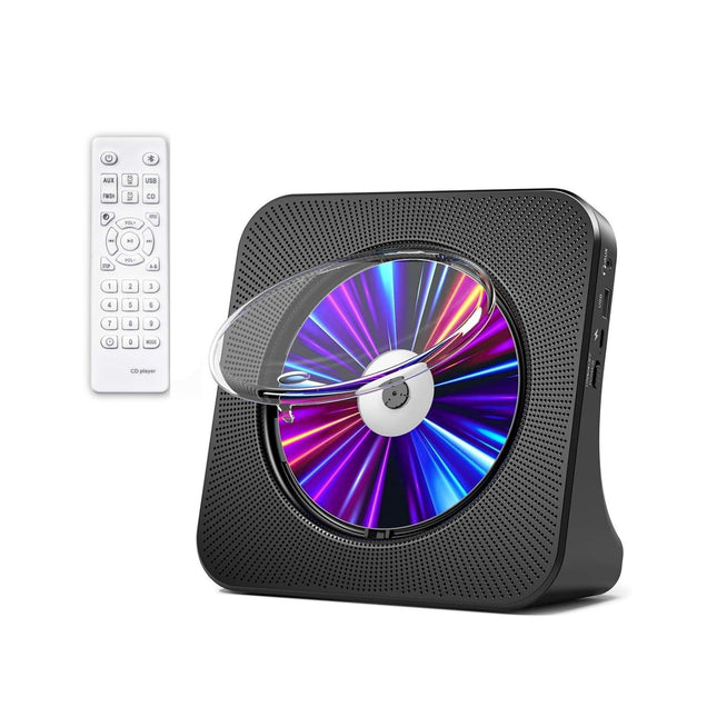 Tooleroo USB Rechargeable Desktop CD Player Speaker – Bluetooth Portable Black.