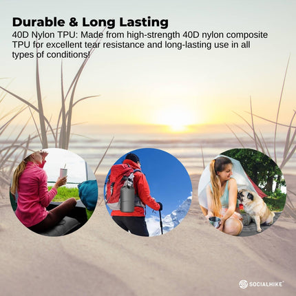 Social Hike Step-Inflating Camping Mattress Lightweight Waterproof Sleeping Grey.