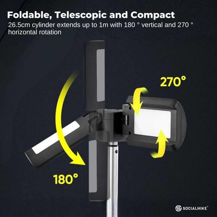 Social Hike Rechargeable Telescopic Camping Light - Outdoor LED 20W Lantern.