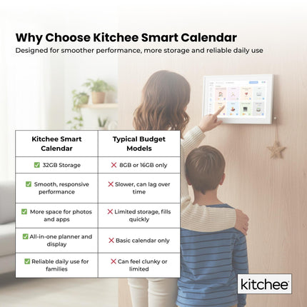 Kitchee Digital Calendar Smart Family Planner - 39.5cm Touchscreen Display White.