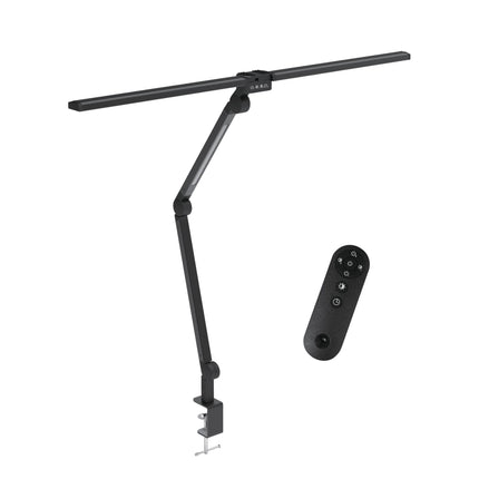 Kitchee Tri-Fold LED Desk Lamp with Clamp - Swinging Arm Eye-Care Dimmable Light.