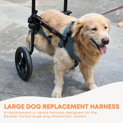 Rooster Farms Replacement Harness for Dog Wheelchair XXL - Large Dogs Up to 45Kg.