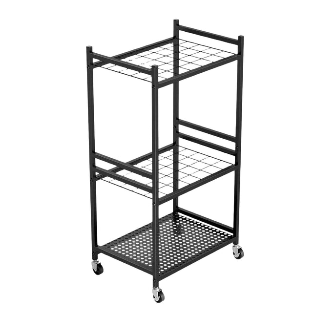 Tooleroo Garden Tool Organiser Rack - Rolling Storage Trolley for Yard Garage.