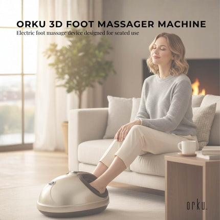 Orku 3D Foot Massager Machine - Home Heat Massage Kneading Air Compression Gold.