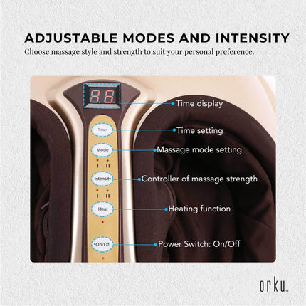 Orku 3D Foot Massager Machine - Home Heat Massage Kneading Air Compression Gold.
