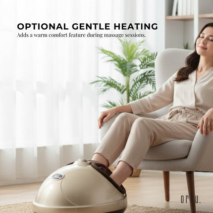 Orku 3D Foot Massager Machine - Home Heat Massage Kneading Air Compression Gold.