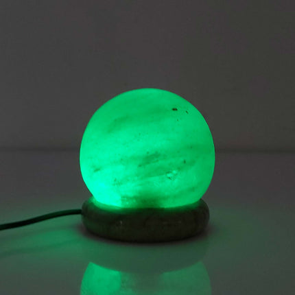 USB Colour Changing Salt Himalayan Lamp - Ball Sphere Shape Pink Rock LED Light.