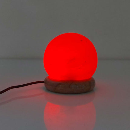 USB Colour Changing Salt Himalayan Lamp - Ball Sphere Shape Pink Rock LED Light.