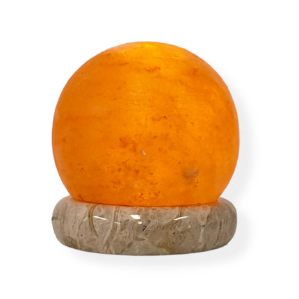 USB Colour Changing Salt Himalayan Lamp - Ball Sphere Shape Pink Rock LED Light.