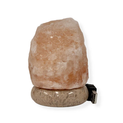 USB Colour Changing Salt Himalayan Lamp - Natural Shape Pink Rock LED Light.