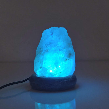 USB Colour Changing Salt Himalayan Lamp - Natural Shape Pink Rock LED Light.
