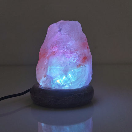 USB Colour Changing Salt Himalayan Lamp - Natural Shape Pink Rock LED Light.