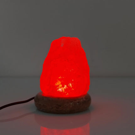 USB Colour Changing Salt Himalayan Lamp - Natural Shape Pink Rock LED Light.
