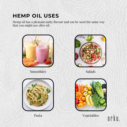 Orku 500ml Organic Hemp Seed Oil - Cold Pressed Food Grade Oils.