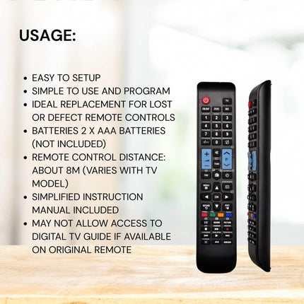Tooleroo SMART TV Remote Control Compatible with PANASONIC DAEWOO HAIER & More.