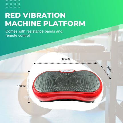 Social Hike Vibration Plate Exercise Platform - Vibrating Workout Machine Red.