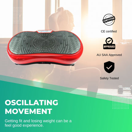 Social Hike Vibration Plate Exercise Platform - Vibrating Workout Machine Red.