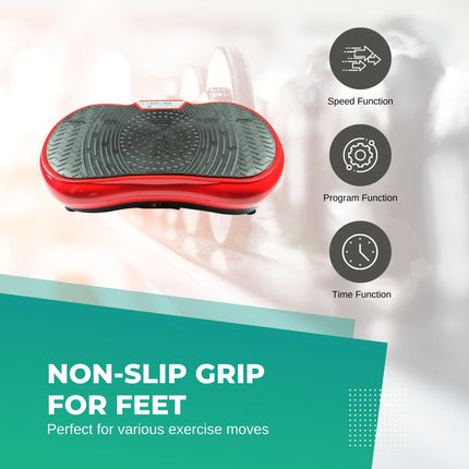 Social Hike Vibration Plate Exercise Platform - Vibrating Workout Machine Red.