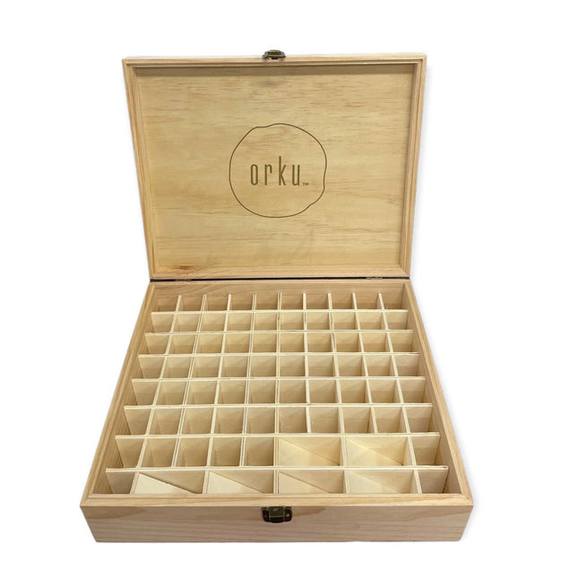 Orku 74 Essential Oil Bottle Storage Box Wooden Organiser Aromatherapy Case.