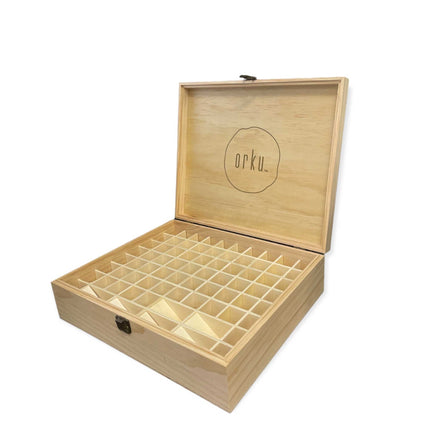 Orku 74 Essential Oil Bottle Storage Box Wooden Organiser Aromatherapy Case.