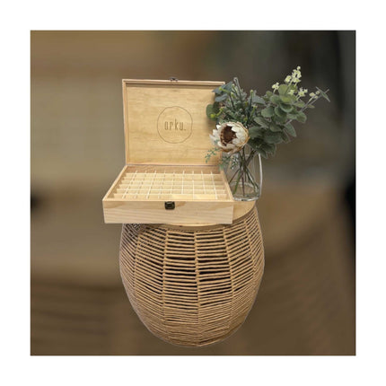 Orku 74 Essential Oil Bottle Storage Box Wooden Organiser Aromatherapy Case.