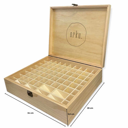 Orku 74 Essential Oil Bottle Storage Box Wooden Organiser Aromatherapy Case.