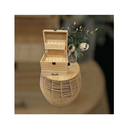Orku 59 Essential Oil Bottle Storage Box - Wooden 3 Tier Aromatherapy Organiser.