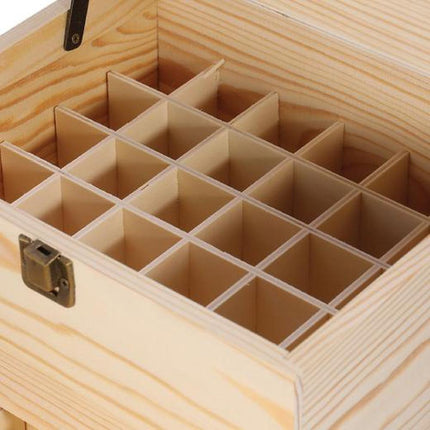 Orku 59 Essential Oil Bottle Storage Box - Wooden 3 Tier Aromatherapy Organiser.