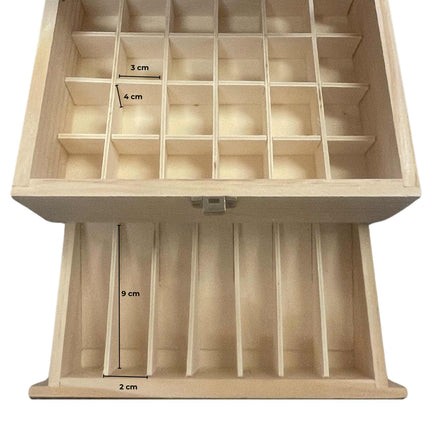 Orku 59 Essential Oil Bottle Storage Box - Wooden 3 Tier Aromatherapy Organiser.