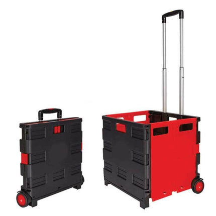 Foldable Shopping Cart - Portable Collapsible Wheeled Folding Trolley Crate.