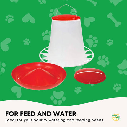 Rooster Farms 6Kg Automatic Chicken Feeder - Poultry Hen Feeding Seed Bucket.