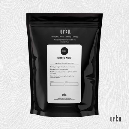 Orku 1Kg Citric Acid Powder - Food Grade Non GMO Anhydrous Preservative E330.
