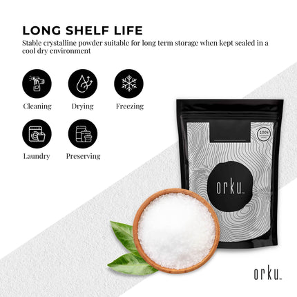 Orku 1Kg Citric Acid Powder - Food Grade Non GMO Anhydrous Preservative E330.