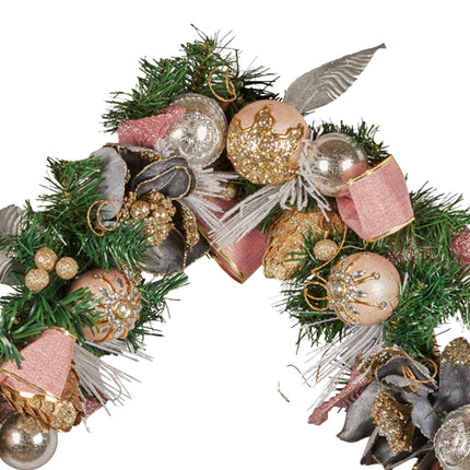 Christabelle Premium 1.8m Christmas Garland Jewelled Baubles & Berries Tree Decoration Ornament Pink Silver Gold.