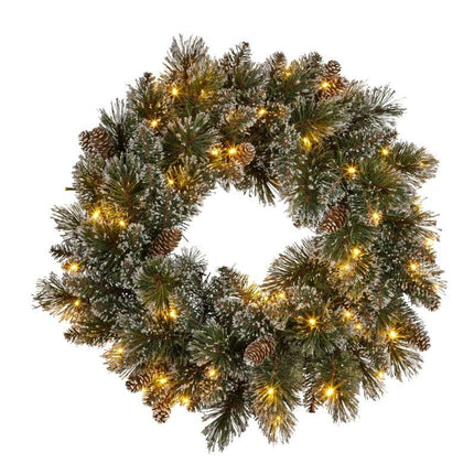 Christabelle 61cm Christmas Wreath Cashmere Pine with LED Lights Front Door Decoration Ornament.