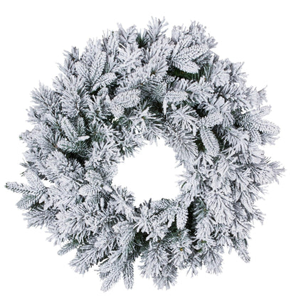 Christabelle Christmas Wreath Snowy Atica Pre-Lit with LED Lights Front Door Decoration Ornament.