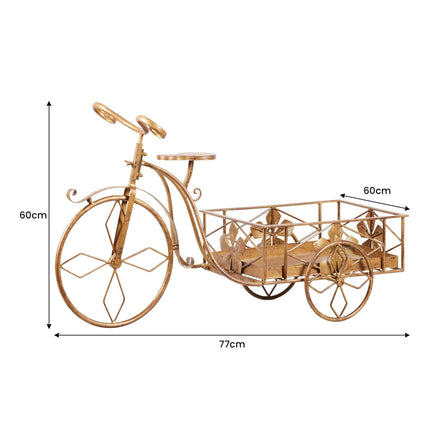 Christabelle Antique Gold Bicycle Christmas Tree Display Decoration Ornament.