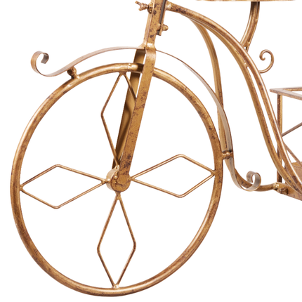 Christabelle Antique Gold Bicycle Christmas Tree Display Decoration Ornament.