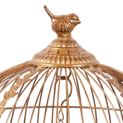 Christabelle Antique Gold Metal Art Iron Wrought Material Bird Cage Display Christmas Decor.