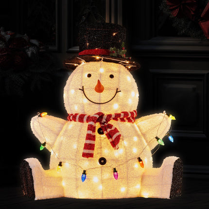 Christabelle 82cm Sitting Snowman Christmas Display with Lights.