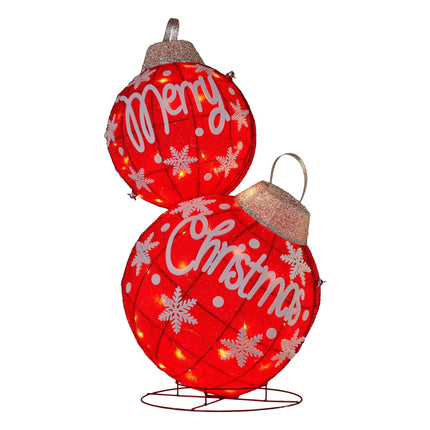 Christabelle Oversized Christmas Bauble Display Warm White Led Lights Glitter.