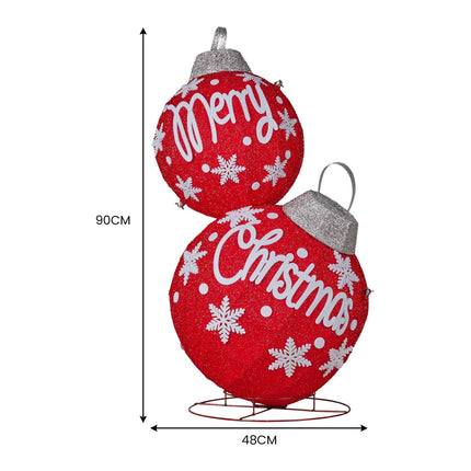 Christabelle Oversized Christmas Bauble Display Warm White Led Lights Glitter.