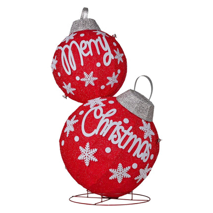 Christabelle Oversized Christmas Bauble Display Warm White Led Lights Glitter.