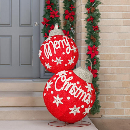 Christabelle Oversized Christmas Bauble Display Warm White Led Lights Glitter.