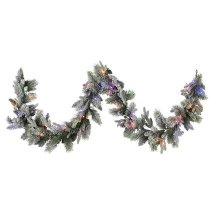 Christabelle 2.7m Christmas Garland Snowy with LED Lights Stamford Spruce Tree Decoration Ornament.